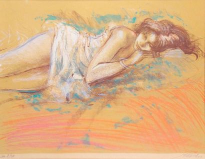 null Jacques PECNARD - born in 1922 JEUNE FILLE ALLONGÉ Lithograph signed and numbered...