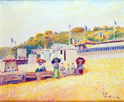 null Pascal GÉRARD – né en 1941 PLAGE DE NORMANDIE Huile sur toile signée en bas...