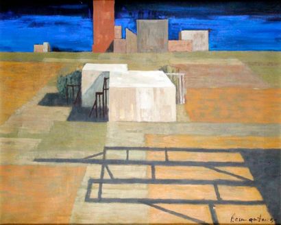 null Karl BAUMGARTNER – 1898-1981 LES CASEMATES, 1955 Huile sur toile signée et datée...