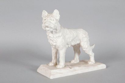 null Paul DREUX – 1855-1947 LE CHIEN, 1921 Épreuve d’édition en biscuit signée « Sèvres »...