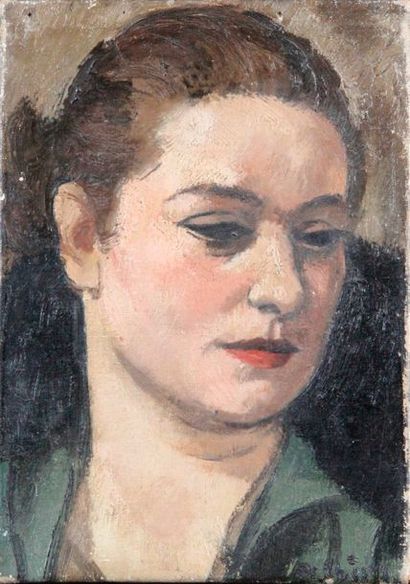 null Frantisek Zdenek EBERL – 1887-1962 PORTRAIT DE FEMME Huile sur toile signée...
