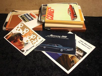 null Documentation Mercury Fort lot de catalogues, dépliants et feuillets des Automobiles...