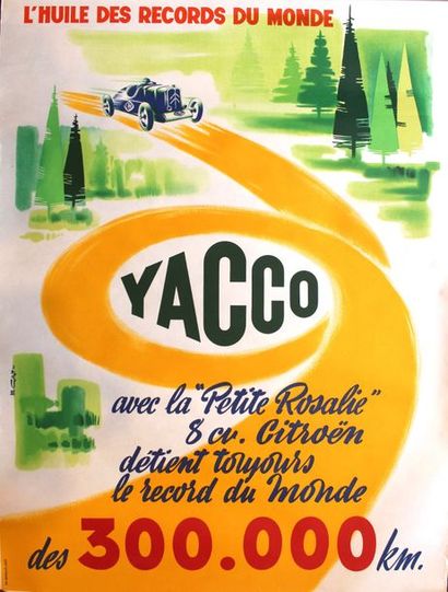 null Yacco, petite Rosalie Affiche d'interieur: Yacco avec la 8 CV Citroën détient...