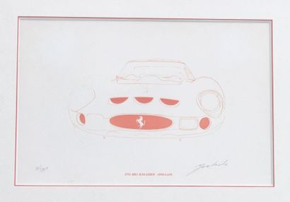 null YOSHIDA Hideki (1949- 2019) "Ferrari 250 GT" Cinq lithographies issues d'un...