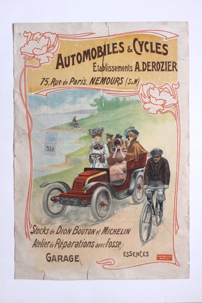 null Automobiles et Cycles - Etablissements A.Derozier Affiche "Automobiles & Cycles,...