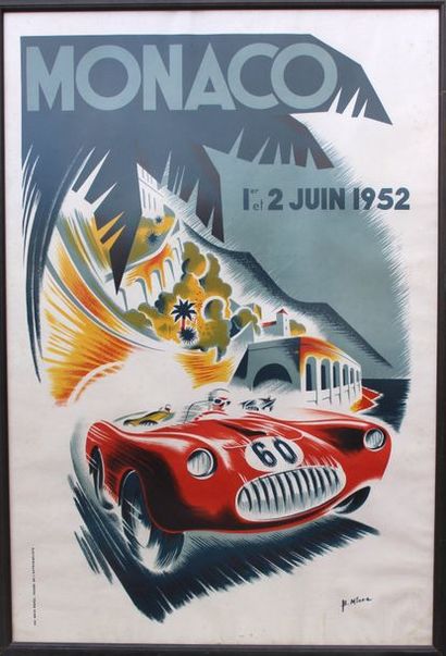 null Bernard Minne (Xxème) Monaco 1952 Affiche signée en bas à droite pour le grand...