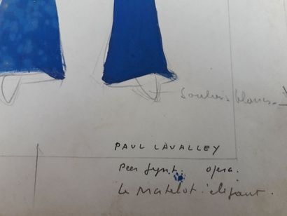 null Paul L. LAVALLEY (1883-1967) Projets de costumes de théatre et divers Important...