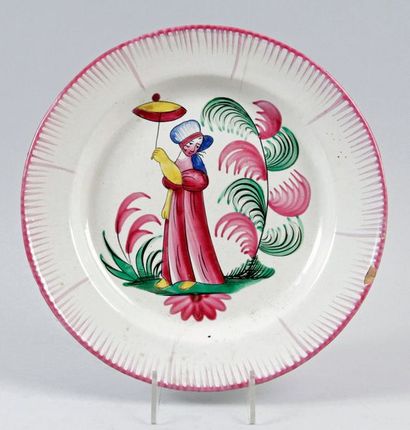 null LES ISLETTES ASSIETTE in earthenware decorated by Madame Bernard. (Scraping)....