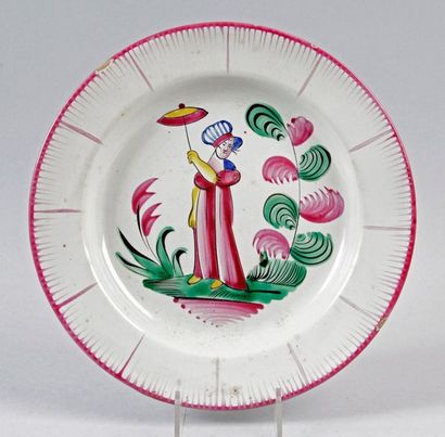 null LES ISLETTES ASSIETTE in earthenware decorated by Madame Bernard. (Gingles)...