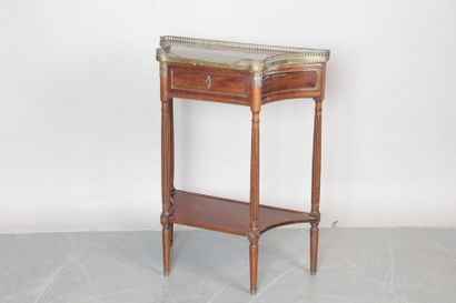 null SMALL DESERted CONSOLE with concave sides, Louis XVI style in mahogany and mahogany...