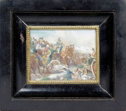 null Eugène BELLANGÉ - 1837-1895 after Félix PHILIPPOTEAUX THE BATTLE OF RIVOLI Miniature...
