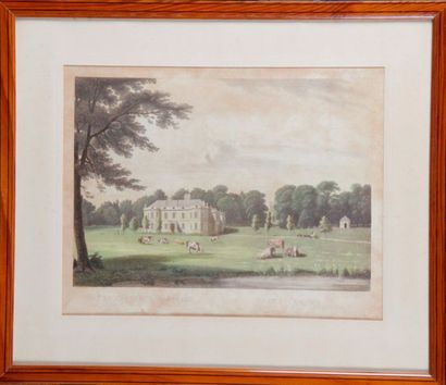 null Pair of English Engravings. Views of the castle of HARTWELL. 31 x 38 c4