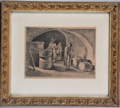null According to Jean DUPLESSIS-BERTAUX (1767-1818) "les tonneliers", etching. 13...