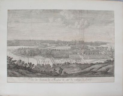  Israël SILVESTRE (Nancy, 1621 - Paris, 1691) Vue du château de Meudon du coté du...