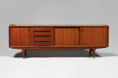 null SIMAT NF Furniture Teak wood sideboard with three doors, two of which are sliding...