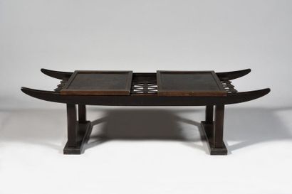 null CHRISTIAN LIAIGRE (Born in 1949) Rectangular sled coffee table with crossed...