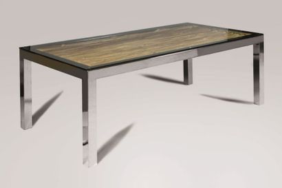 null TRAVAIL DES ANNÉES 1990 Importante table rectangulaire en fonte d’aluminium...