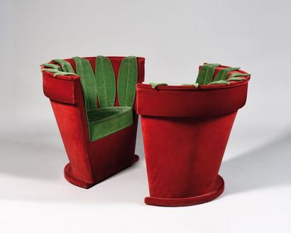 null HUBERT LE GALL (Né en 1961) « Sansevieria », création 1996 Paire de fauteuils...