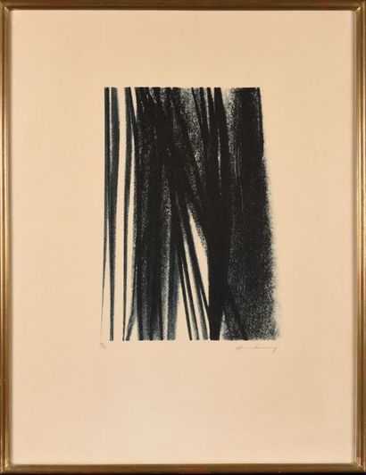 null HANS HARTUNG (1904-1989) Untitled. 1977 Colour lithograph on vellum. Proof signed...