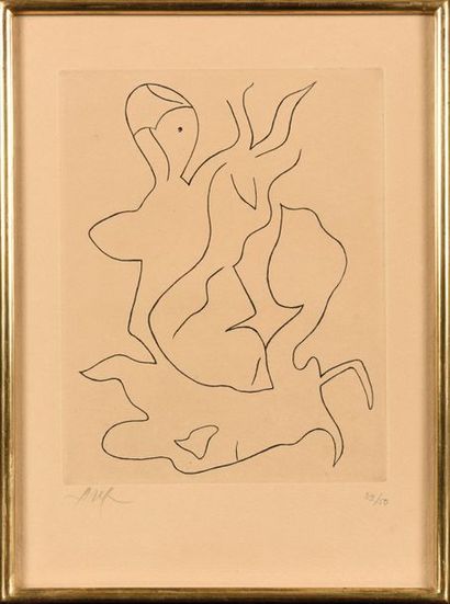 null HANS ARP (1886-1966) Untitled Engraving for the book "Paroles Peintes" II. Lazare...