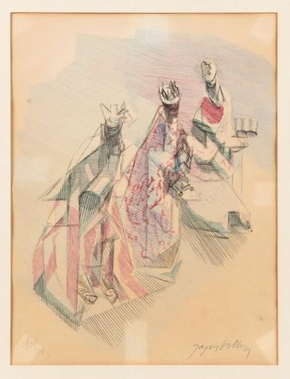 null JACQUES VILLON (1875-1963) Planche pour Poèmes de Brandebourg, d’A. Frénaud....