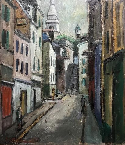 null FERNAND LAVAL (1886/95-1966) Rue Ravignan (Montmartre) Oil on canvas Signed...