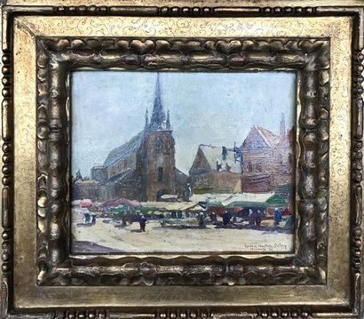 null 
LUCIEN VICTOR DELPY (1898-1967)

Vue de Nemours, marché devant l'église

Huile...