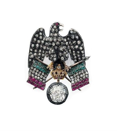 null Important brooch celebrating the Franco-Italian alliance at the time of Italian...
