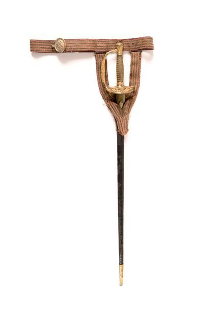 null Epée de chambellan au modèle 1817 à ciselures. Monture en laiton doré et ciselé....