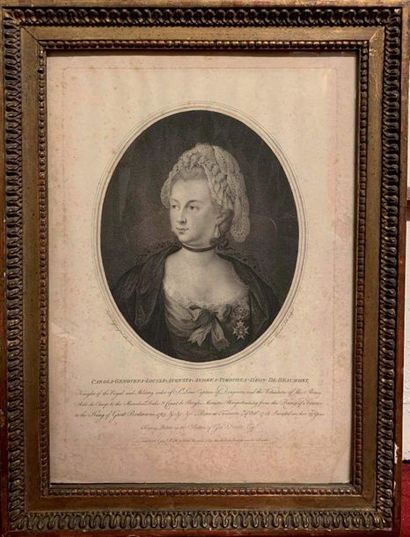 A set of 6 engravings, portraits of the young...
