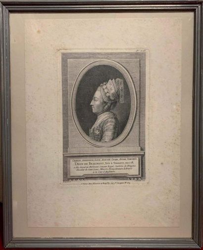 null Un ensemble de 6 gravures, portraits du Chevalier d’Eon jeune - « La chevalière...