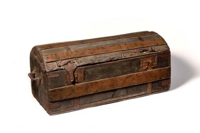  Important travel trunk from the suite of Queen Marie Antoinette. Made of wood, lined...
