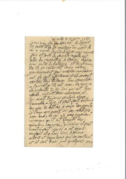 null MARIE-ANTOINETTE (Queen). Autograph letter to her sister Marie-Christine of...
