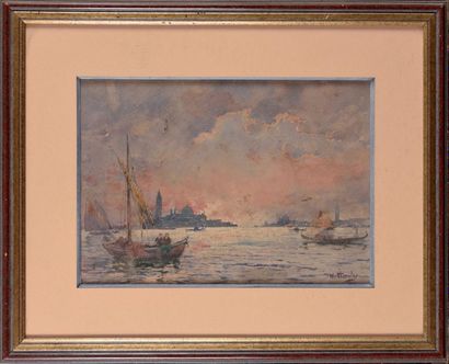 null William Georges THORNLEY (1857-1935) Venise Aquarelle Signé en bas à droite...