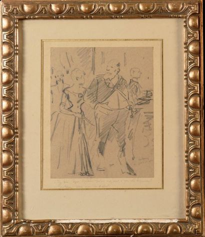 null Alfred GRÉVIN (1827-1892) Le Déjeuner Crayon Signé en bas à droite 21 x 16 cm...