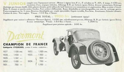 1934 DARMONT V Junior Numéro de série 1576 - Rare Darmont 4 roues

Seulement deux...