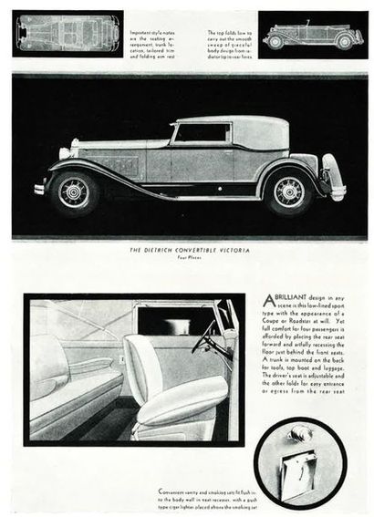 1931 PACKARD 840 Custom Eight Convertible Carrosserie : Dietrich Individual Convertible...