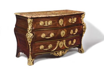 null An amaranth chest of drawers with an animated shape, the front opening with...