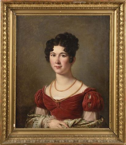 null Nicolas GOSSE (Paris 1787 - Soncourt- Sur-Marne 1878) "Portrait of a lady in...