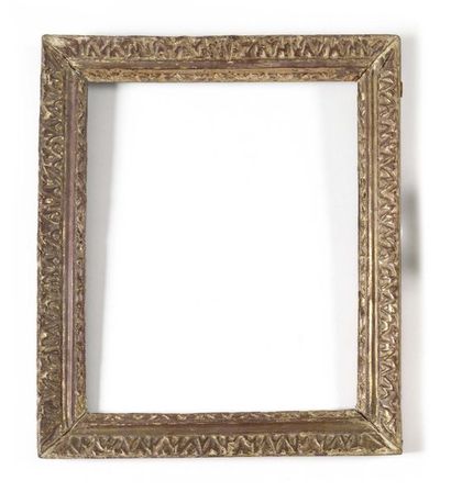 null Gilded wooden frame decorated with foliage scrolls and palmettes. 18th century....