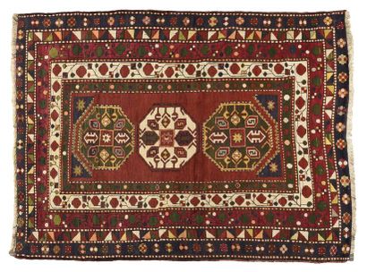 null Kazak Lori- pambak (Caucasus) Woollen velvet on woolen foundations Champ parme...