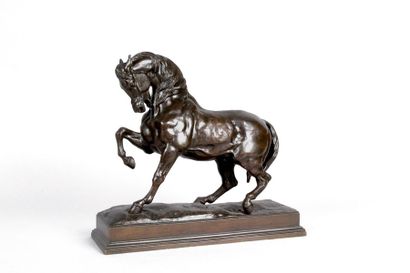 null ANTOINE LOUIS BARYE 1795-1875. Cheval turc N°2 (antérieur droit levé). Epreuve...