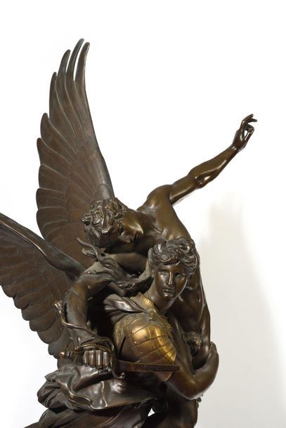 null Antonin MERCIE (1845-1916). Gloria Victis Important bronze with double patina...