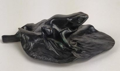 null Irénée ROCHARD (1906-1984) The Bronze Frog with black patina signed, artist's...