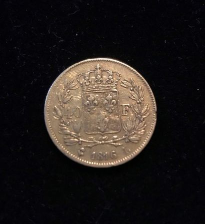 null FRANCE 1 pièce 40 francs or, Louis XVIII, 1816. Poids : 12,8 g