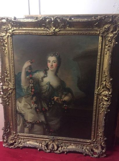 null Marianne LOIR (active in Paris from 1754 to 1769) Young lady with a garland...