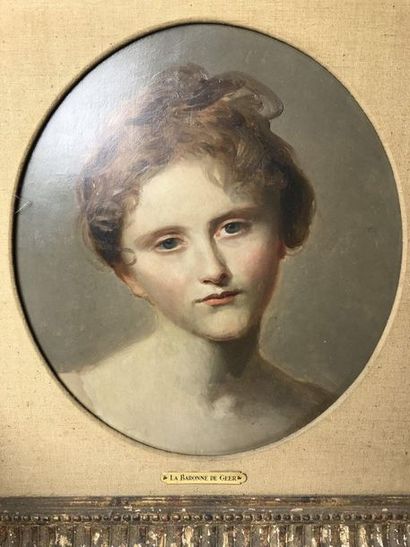 null Firmin MASSOT (1766-1849) "Esquisse d'un portrait d'Adèle Massot (1803-1867),...
