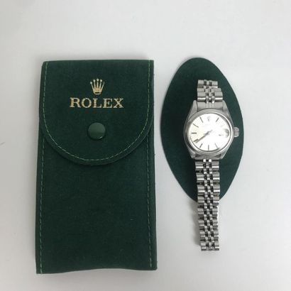 null ROLEX Oyster Perpetual Date Ladies Bracelet Watch in stainless steel. Round...
