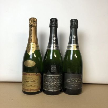 null 3 bottles: 1 CHAMPAGNE LAURENT PERRIER 1993 Vintage, 1 CHAMPAGNE LAURENT PERRIER...