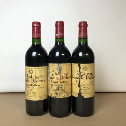 null 3 bouteilles CHÂTEAU LEOVILLE POYFERRE 1995 2e GC Saint-Julien (niveaux : 2...